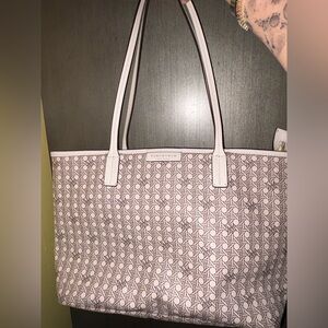 Tory Burch white grey Patterned Women's Tote Bag